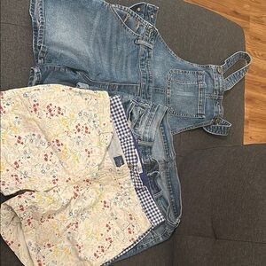 Pack of 4 shorts - Denim Overalls and Floral Shorts Set